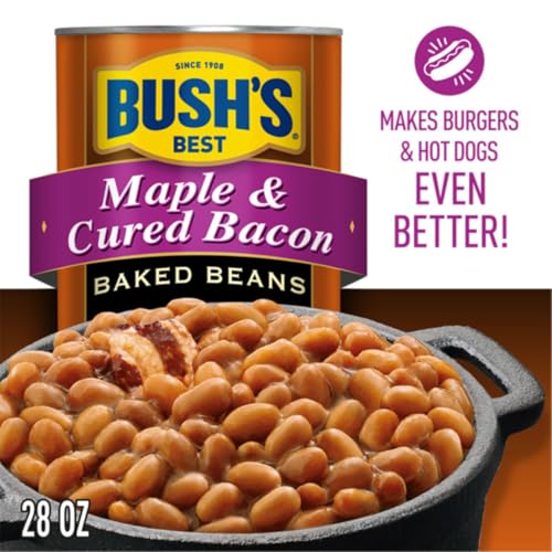Image of Bush's Best Baked Beans, Hearty Side Dish - Sweet Country Maple, Maple Cured Bacon, Country Style & Brown Sugar Hickory, 28 oz each (Variety Pack)