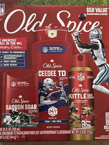 Old Spice for the NFL Limited Edition Mens Body Care Set, Includes Body Wash, Body Spray and Deodorant