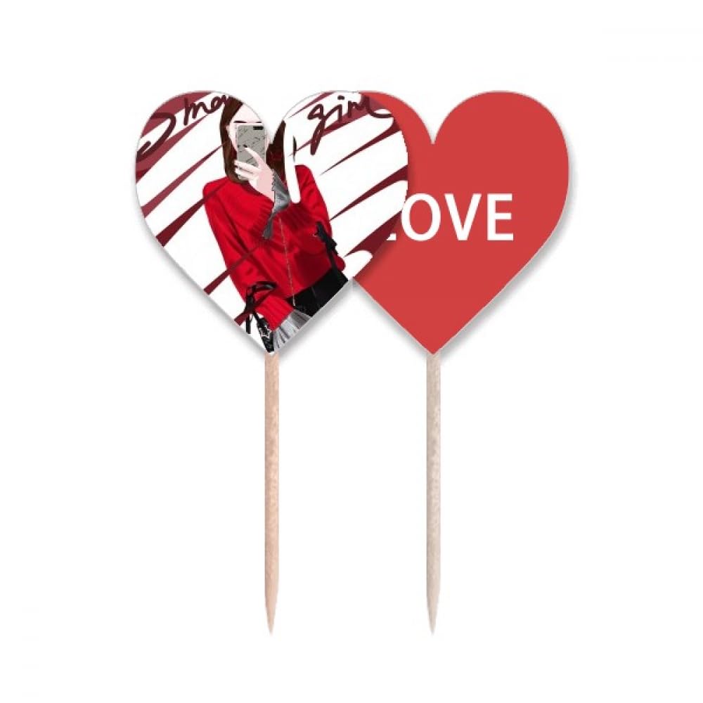 Drapeau cure-dents Smart Girl pique cupcake love heart ornement de table original