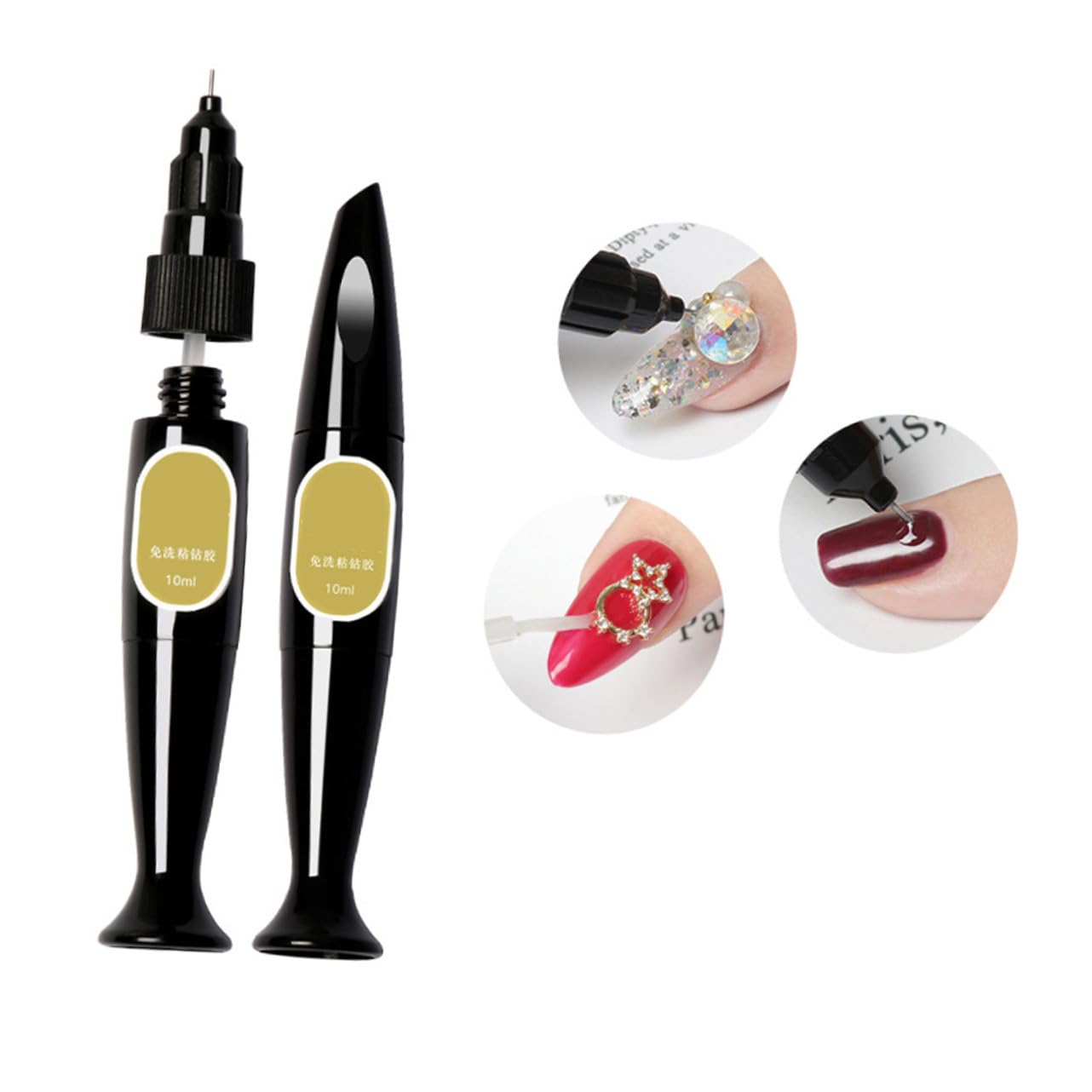 Beavorty 3 Set Di Colla Per Nail Art Gel Penna Per Riempimento Trapano Adesivo Strumento Per Manicure Gioielli Per Unghie Pasta Adesiva Con Strass