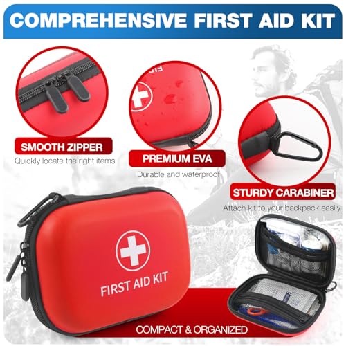 Mini First Aid Kit 100 PCS Emergency Kit for Home Car Travel Small First Aid Kits for Hiking Camping Portable Trauma Kit for Boat Vehicle Outdoor Survival - Image 4