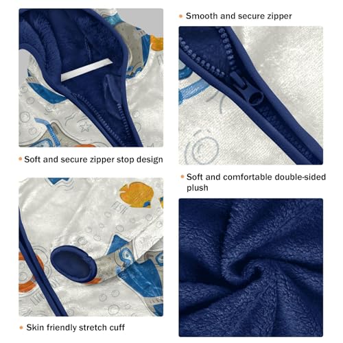 Cat Diver Wearing Mask Girls Fleece Jacket Girls Fall Jacket Girls Zip Up Hoodie Girls Sherpa Jacket 2-10T3