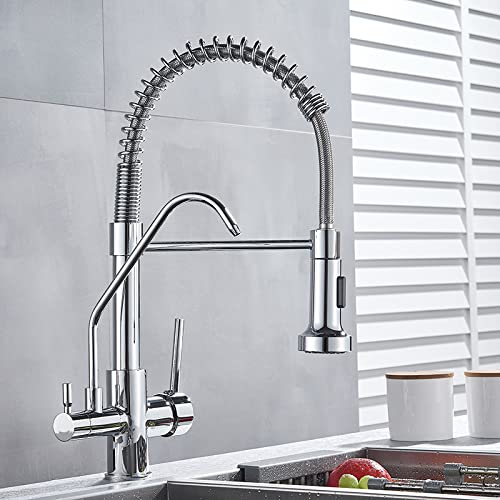 Grifo de cocina cromado purificador de agua para fregadero doméstico