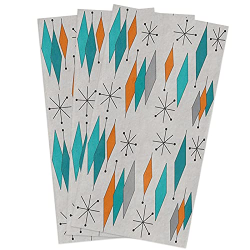 Zadaling Kitchen Towels,Mid-Century Modern Diamond Pattern 18X28 Inches Soft Dish Cloth,Cotton Tea Towels/Bar Towels/Hand Towels For Bathroom(3 Pack) #TOP25