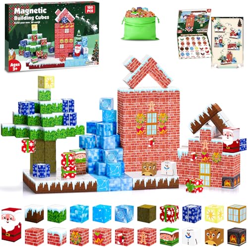 ECHOBUY Bloques Magneticos, 150 Piezas Bloques de Construcción Magnéticos, Juego Magnetic Blocks Juguetes Sensorial Stem Montessori Regalos para Niños y Niñas 3+ Años
