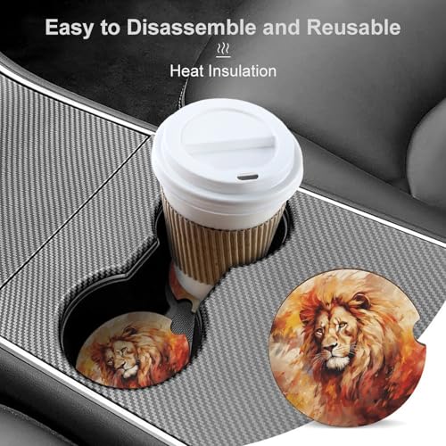 Portavasos para Auto de Madera con Diseño Animal 2Pcs miniatura 4