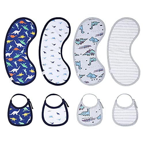 Image of BIG ELEPHANT Burp Cloth Bib Set - Absorbent Burping Clothes, Milk Spit Up Rags for Unisex Baby