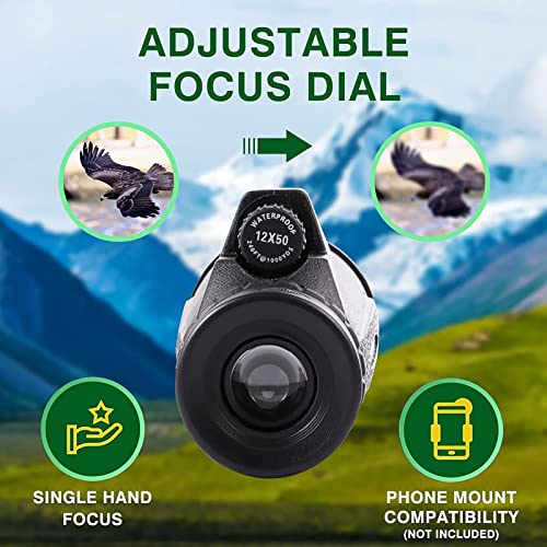 Télescope monoculaire 12x50 haute définition pour téléphone