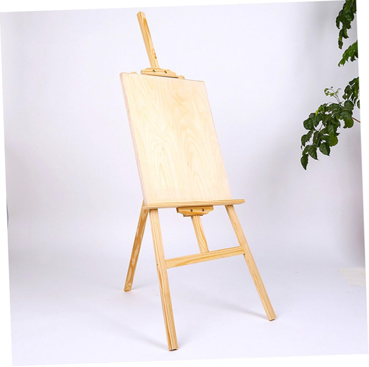 Adjustable Solid Pine Wood Easel Multi-Functional Art Tool with Height and Tilt Settings Non-Slip Base for Indoor Outdoor Use Foldable Portable Painting Display Stand Without