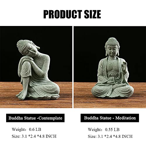 Estatua Mini Buda de Piedra Natural de 4.8 pulgadas miniatura 2