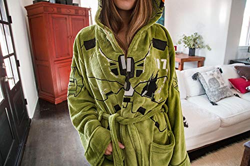 Halo Infinite Master Chief Hooded Bathrobe for Men And Women | Soft Plush Spa Robe | Lightweight Fleece Housecoat With Belted Tie | One Size Fits Most Adults3
