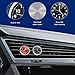 BWBWND 2PCS Stick on Dashboard Car Clock, Mini Luminous Automotive Vent Clip Quartz Clocks, Alloy Waterproof Analog Clock Watch Universal for Car Boat Bike Home, Interior Car Accessories (Red+Black)