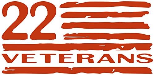 MiaBella Designs Stop The Twenty-Two 22 Veteran Military Suicide Awareness Prevention Decal for YETI 30 oz Rambler Tumbler Cup (Decal ONLY) Glossy Permanent Vinyl, Red, W 4" H 2"