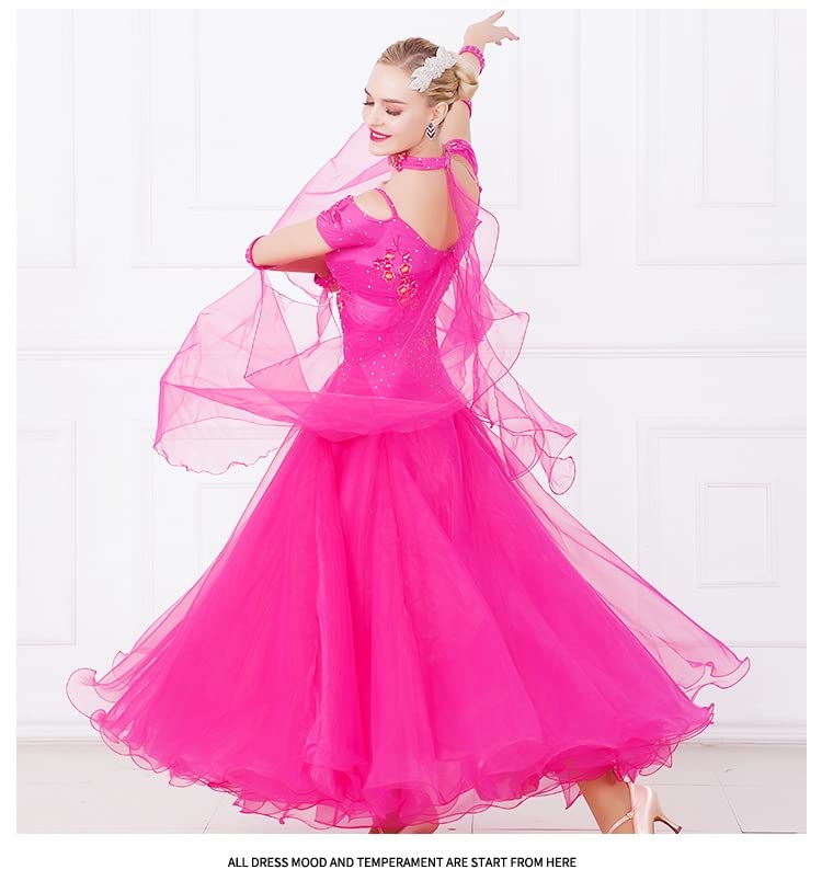 cotillion dresses short Embroidered Waltz Dress Cotillion Swing Dress Short Sleeve Modern Dance  Dresses (Color : Pink, Size : Medium) : Amazon.ca: Clothing, Shoes &  Accessories