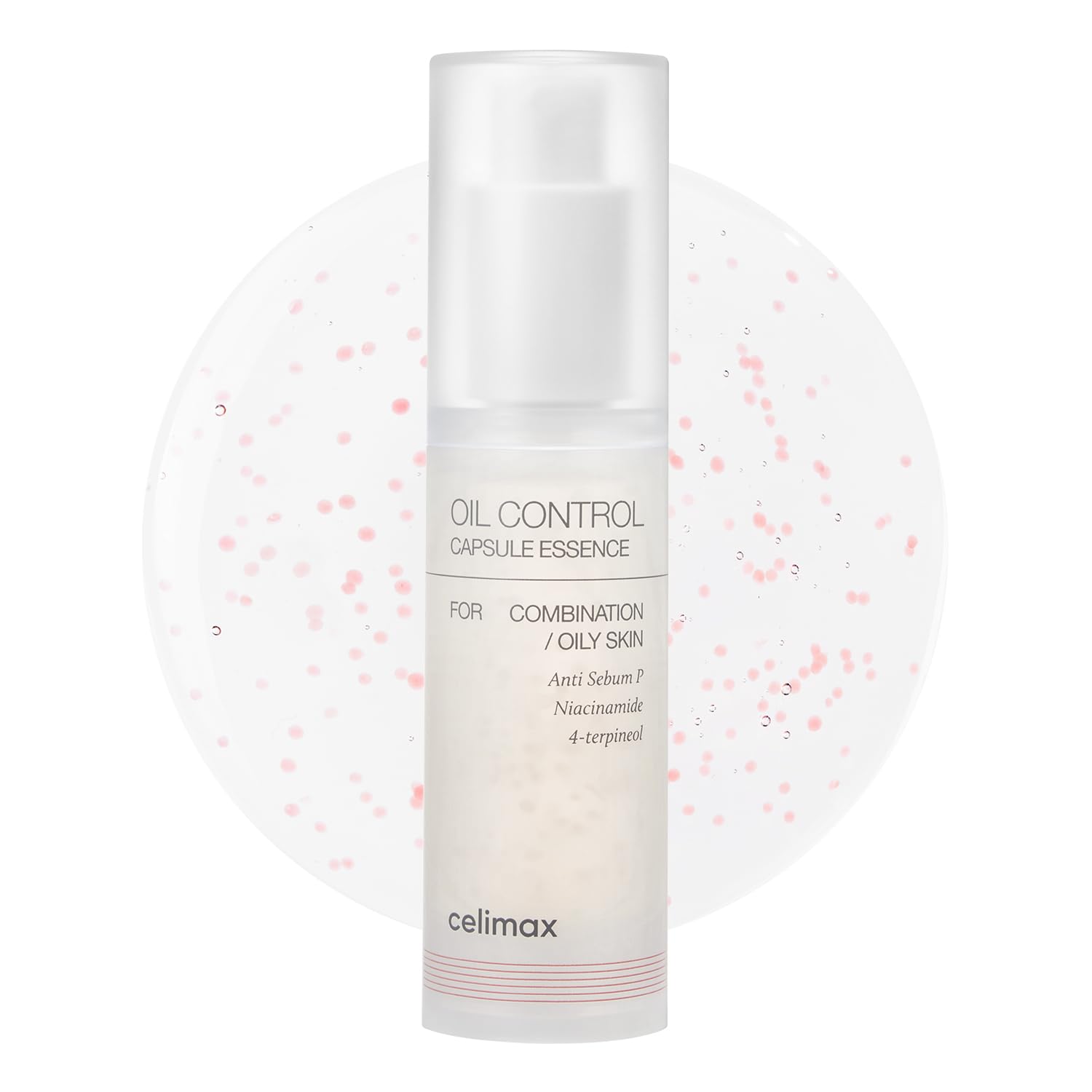 celimax Oil Control Capsule Essence - Talgregulierend, nicht komedogen, mattierend & feuchtigkeitsspendend, mit Hyaluron-Kapseln & Teebaum, leichte Formel für fettige Haut, Korean Skincare, 30 ml