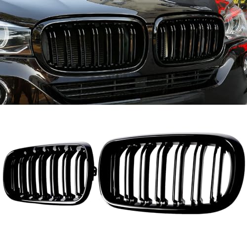 Gangying F15 F16 Rejilla de Radiador para BMW X5 X6 F15 F16 Parrilla Doble Riñones Negro 2014 2015 2016 2017 2018