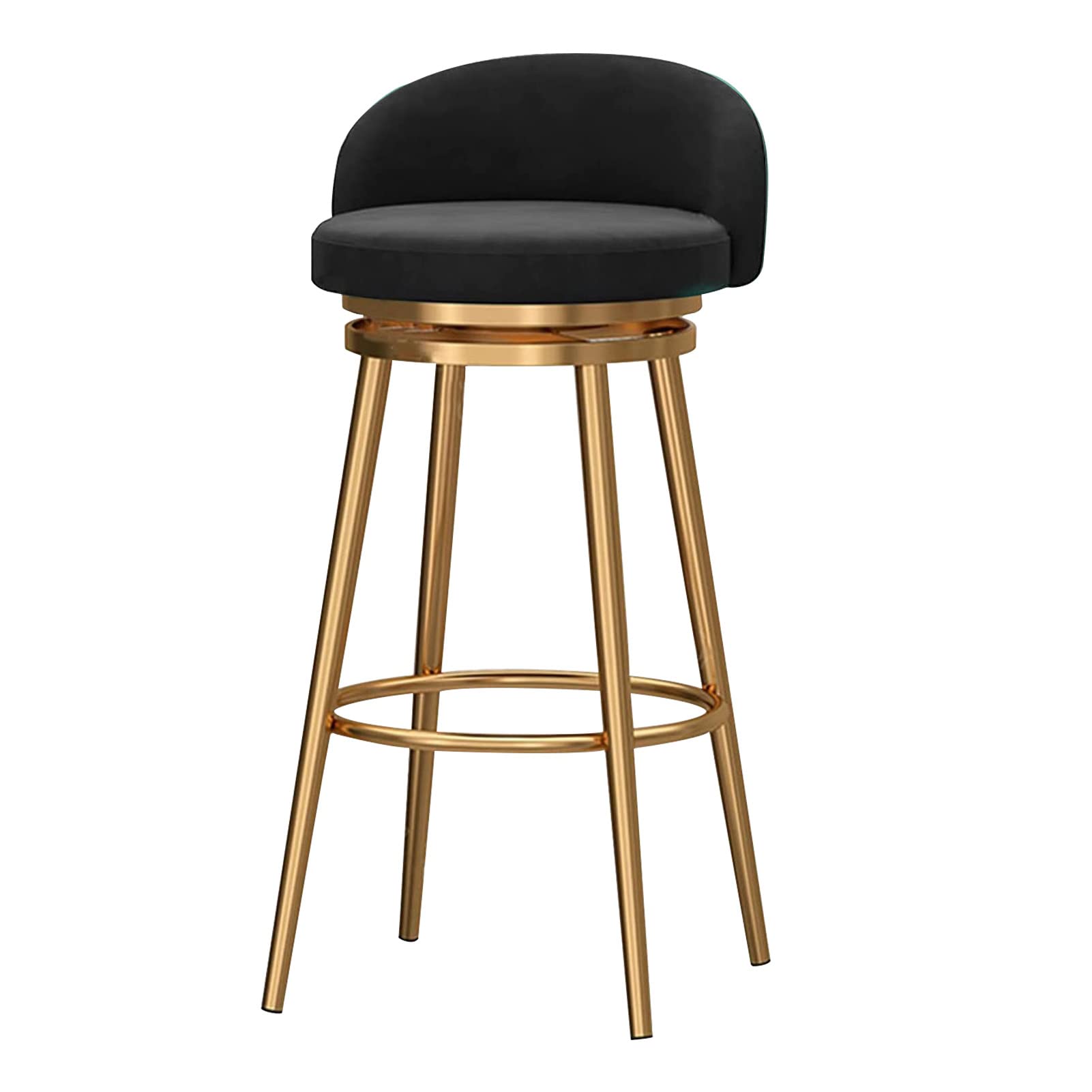 Tabourets hauts avec dossier chic en velours et pieds metal pour îlot chic