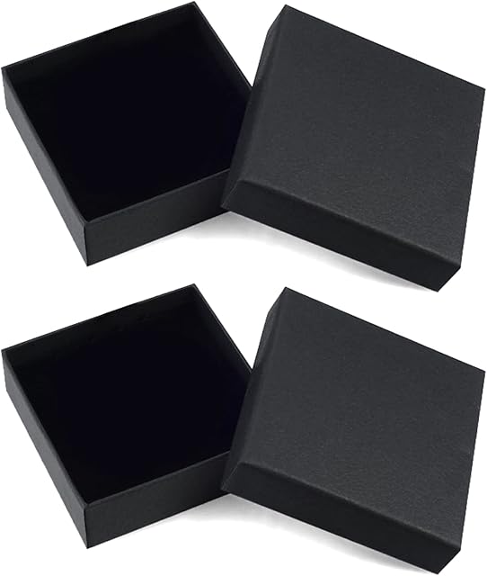 2PCS Bracelet Gift Box Black Necklace Box Kraft Jewellery Box Bracelet Storage Box Cardboard Bracelet Boxes Jewelry Display Boxes Earrings Organizer Box Bracelet Case Box for Women Presents Wedding