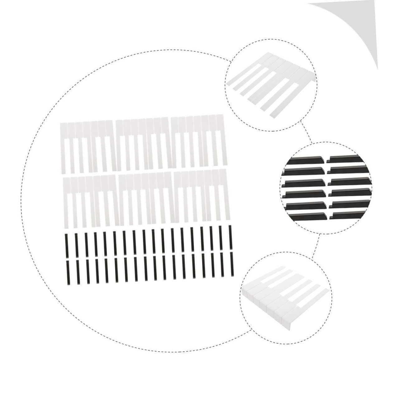 Mikinona 88pezzi Accessori Riparazione Pianoforte Tasti Forniture Parti Strumenti Gadget Sostituzione Tastiera Usata Riparare