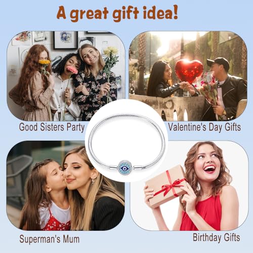 HappyStar 925 Sterling Silver Snake Chain Bracelet Fully compatible with Pandora charms, With Mickey Mouse head Clasp Charm Bracelets Gifts for Teen Women by HappyStar - Image 6