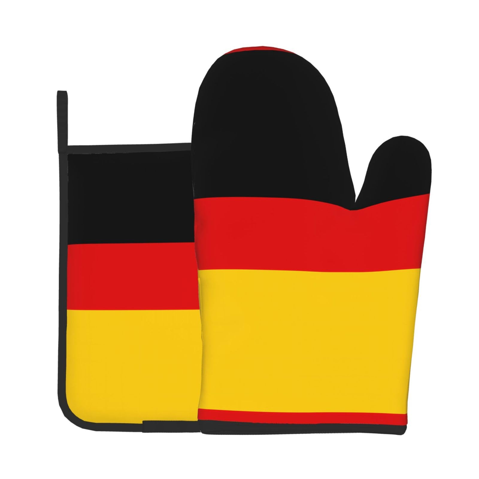 Oven Mitts and Potholders Set of 2 for Kitchen Baking Cooking GrayGerman Flag Thick and Durable