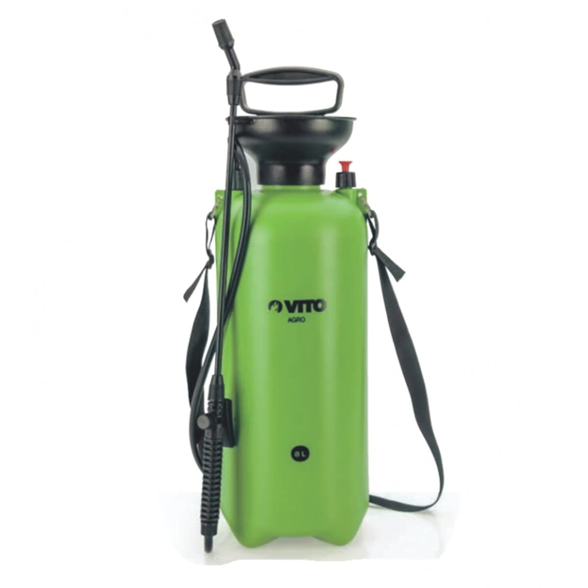 VITO - Pulvérisateur de Jardin 8L Lance 60cm Tuyau 1.20m - Pulvérisateur à Pression Manuelle Spray et Jet - Jardin, désinfection, Nettoyage