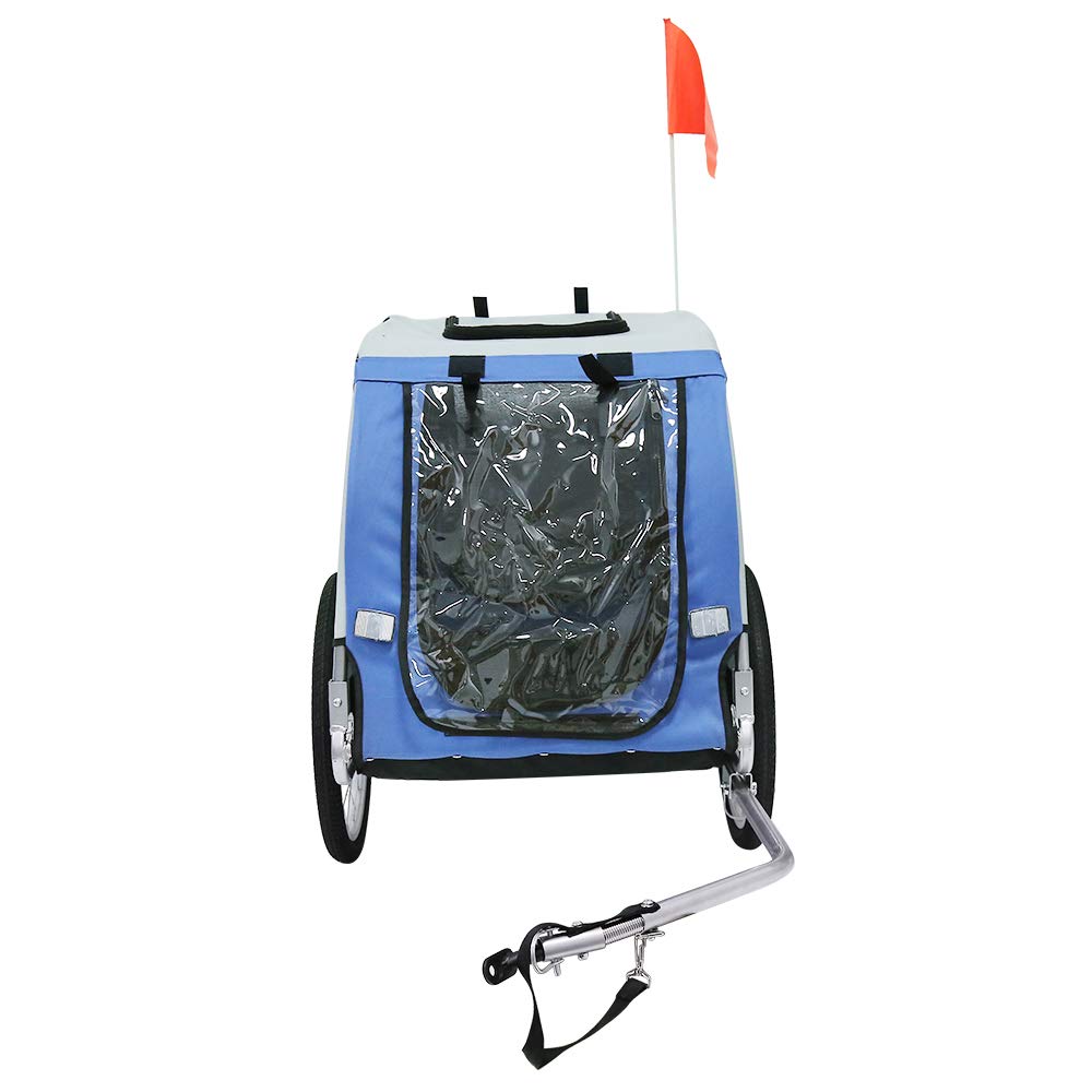 Anhänger Fahrrad für Hunde, faltbar, Wimpel, Struktur aus Stahl, Oxford-Stoff, wasserdicht, Fahrradanhänger für Jogger-Set, max. 30 kg