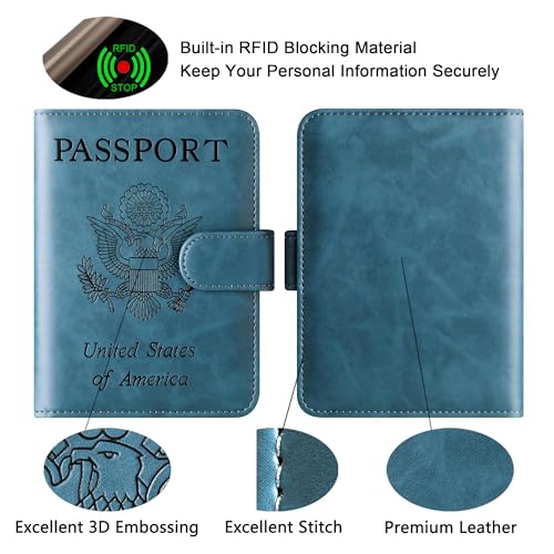 Image of Passport Holder for Travel Essentials, Passport Cover, Rfid Blocking Wallet | Travel Wallet, Leather, Passport Case, Travel Accessories, Vacation Luggage Must Haves, for Men Women