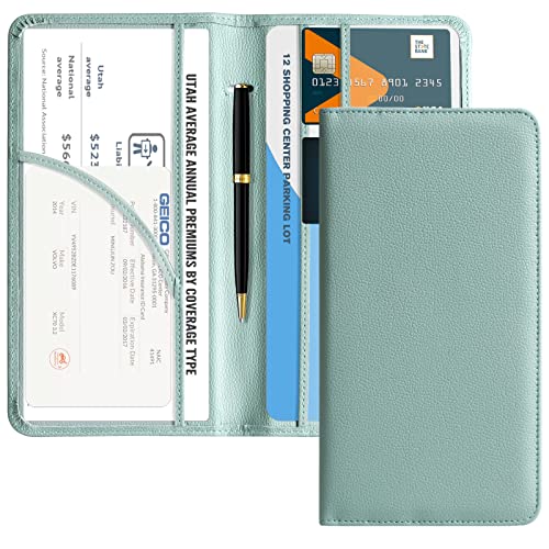 CoBak Car Registration and Insurance Holder - Vehicle Glove Box Car Organizer,Auto Truck Comparment Accessories Case with Magnetic Closure for Essential Document,Driver License,Cards