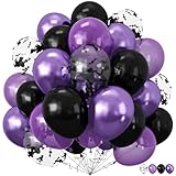 BTZO ハロウィン バルーン 風船 50個入 12インチ 飾り付け HALLOWEEN パーティー イベント 学園祭 文化祭 お化け屋敷 店舗装飾 写真背景 お祭り スタンダードブラック パールパープル メタリックパープル コウモリ柄 ゴム風船 4色アソート