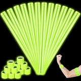 Halloscume 12 Pcs Reflective Arm Bands 15.75 in Reflective Snap Bands Slap Bracelets High Visibility Safety Ankle Strips Gift for Night Walking Cycling Running Jogging Hiking (Green)