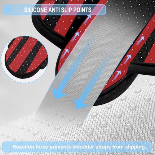 Image of ZINZ 2-Pack Universal Shoulder Pad with Ultra Thick Cushion for Bag Luggage Bag Crossbody, Plus Long & Anti-Slip & Breathable,Black red Black