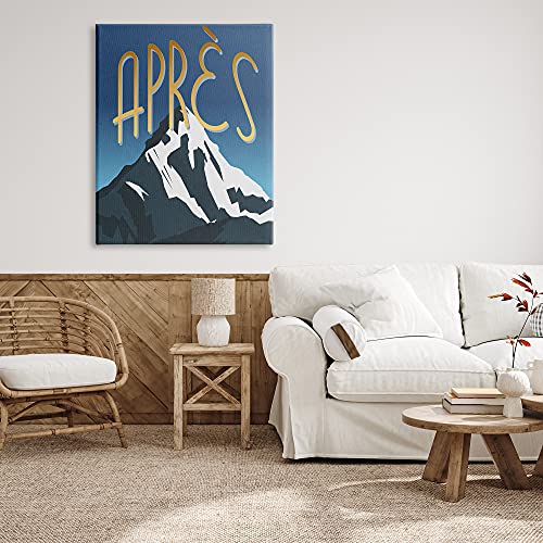 Image of 'Apres Mountain Ski Sport Winter Landmark Blue'| Canvas Art | Stupell Industries | 36 x 48 Inches, Easy to Hang and Sturdy, Made in USA, by Lil' Rue