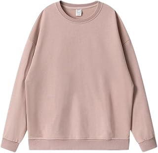 Suéter de algodón para hombre, color liso, manga larga, cuello redondo, sin tapa, para primavera, otoño