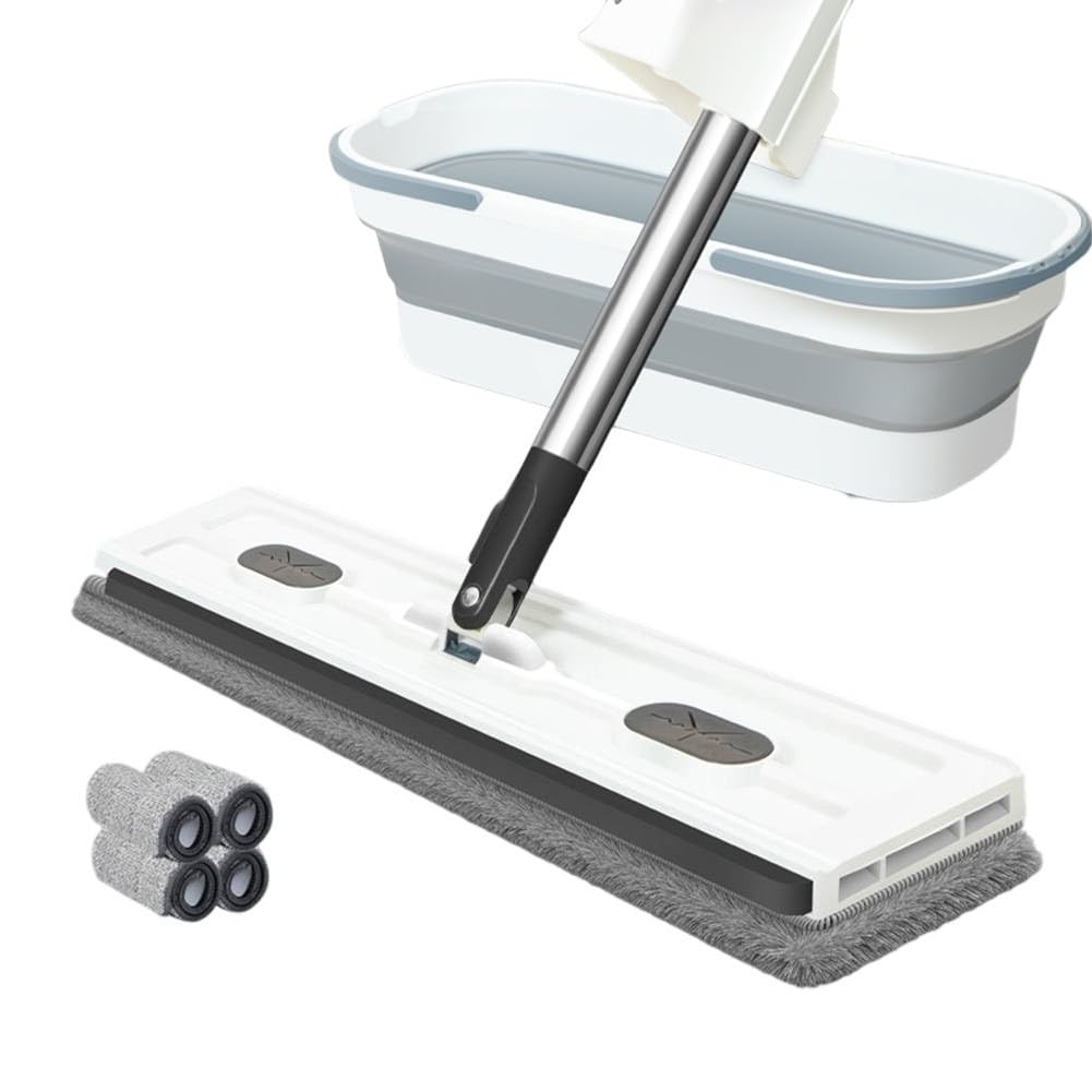 Balai plat rotatif 360 pour carrelage et bois dur un salon propre au quotidien