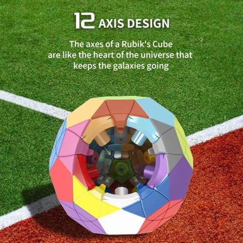 Image of YuXin 12-Axis Soccer Megaminx Speed Cube | 32-Face Truncated Icosahedron Shape Mod | Professional Stickerless Football Puzzle, Smooth Curved-Cut Design, 90mm Large, Collector's Series