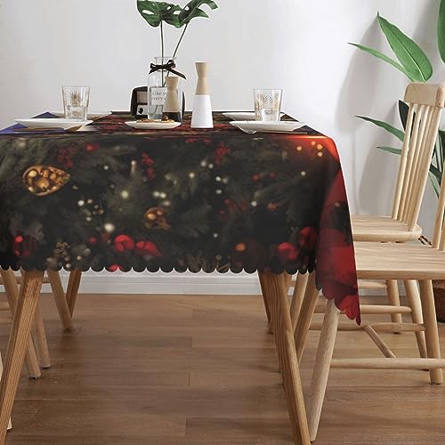 Nappe de Noël rectangulaire de style rustique chic pour décoration de table - 4