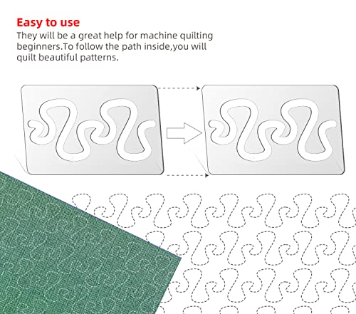 Kapyoo Free Motion Quilting Rulers And Templates Quilting Templates For Machine Quilting Templates Quilting Supplies Sewing Accessories With Non-Slip Grips(Meandering) #TOP3