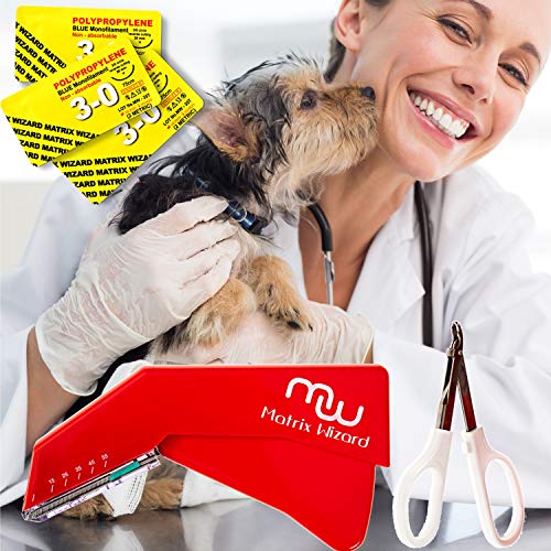 Matrix Wizard Sterile Suture Thread With Needle Plus Disposable Preloaded 55 Wire Stapler Tool - Medics, Emt, Nursing First Aid Surgical Suture Practice Kit thumb #6
