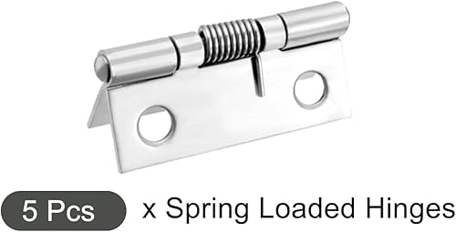 Miniatura 10 de METALLIXITY Bisagras con resorte (0.98 pulgadas), 5 unidades, bisagra de resorte de cierre automático de acero inoxidable 304, para ventana de puerta