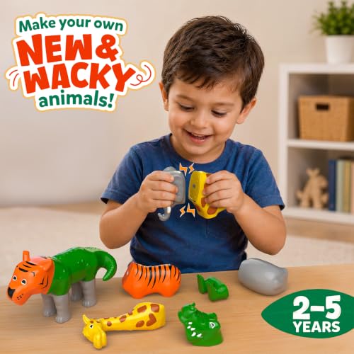 Image of Skillmatics Snap N' Swap - Magnetic Animal Toy for Toddlers | Magnetic Mix & Match Pieces, Tiger, Elephant, Giraffe & Crocodile, Creative & Imaginative Play, Screen for Ages 2, 3, 4, 5