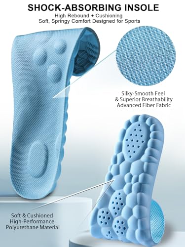 Image of 4D Cloud Steppers Insoles for Men and Women, Arch Support Insoles, Memory Foam Insoles, Shock Absorption and Cushioning Sports Shoe Insoles(Blue, M (Men's 6.5-8Women's7.5-9))