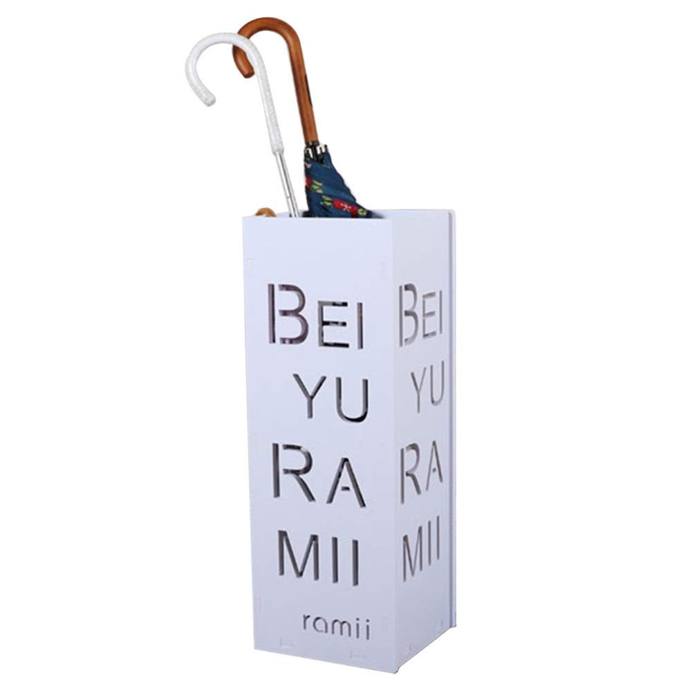 Porte-parapluies blanc design métal ajouré pour décoration maison et terrasse