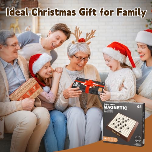 Image of Magnet Game, Board Games for Kids 8-12, Family Games for Kids and Adults, Magnetic Game Chess with Storage Board for Family Game Night, 2-4 Players