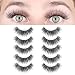 LASHVIEW False Eyelashes,Mink Fake Eyelashes, 3D Natural Layered Effect,Comfortable and Soft,Handmade Lashes Wispies,Environmental Silk Lashes,Reusable Natural Look False Eyelashes for Makeup