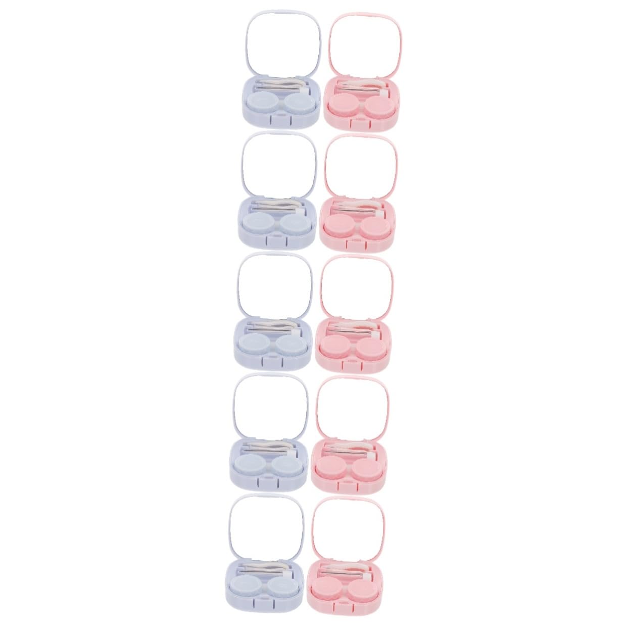 FRCOLOR 10sets Custodie Per Lenti Contatto Compatte e Resistenti Con Strumenti Inclusi Per Uso Esterno Colori e Pratiche e Facili Da Trasportare