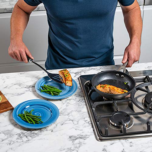 Ninja Foodi ZEROSTICK Sartén de 26 cm, duradera, antiadherente, de aluminio anodizado duro, compatible con inducción, apta para lavavajillas y horno hasta 260 °C, en gris, C30026EU