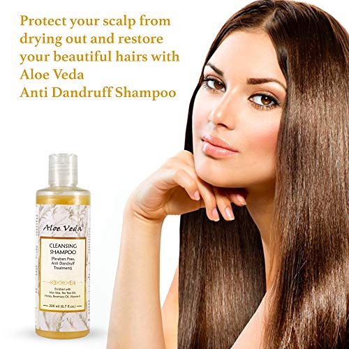 Image of Aloe Veda Anti Dandruff Cleansing Shampoo with Tea Tree Oil, 200ml