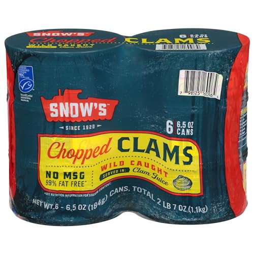 Snow's, Chopped, Clams in Clam Juiice, 6.5oz Can (Pack of 6) by Bumblebee