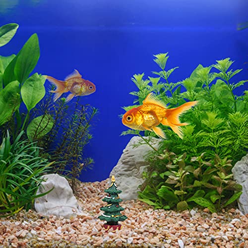 Balacoo 1 Set Christmas Aquarium Decoration Xmas Tree Figure Present Box Miniature Resin Micro Landscape Ornaments for Holiday Fish Tank Supplies Table Decor - Image 4